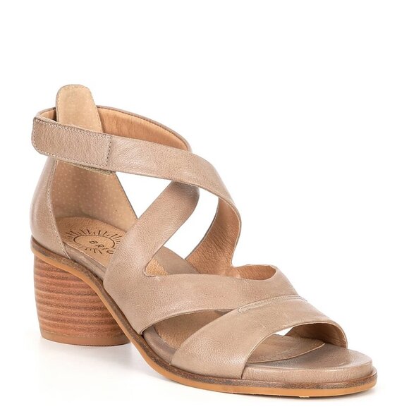 NEW Brioso Verandah Leather Block Heel Comfort Sandals - Picture 1 of 1